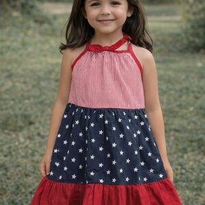 Gymboree Patriotic Red and Blue Star Dress